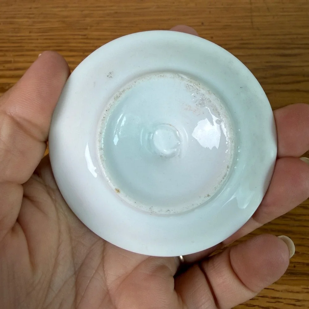Vintage Porcelain Tree Branch Ring Holder Trinket Dish Pink Gold Scroll